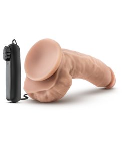 Coverboy Tennis Champ Remote-Controlled 9 In. Vibrating Dildo With Balls Beige