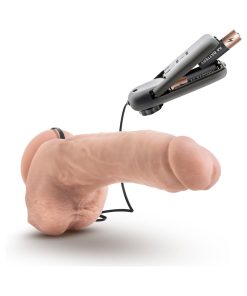 Coverboy Tennis Champ Remote-Controlled 9 In. Vibrating Dildo With Balls Beige