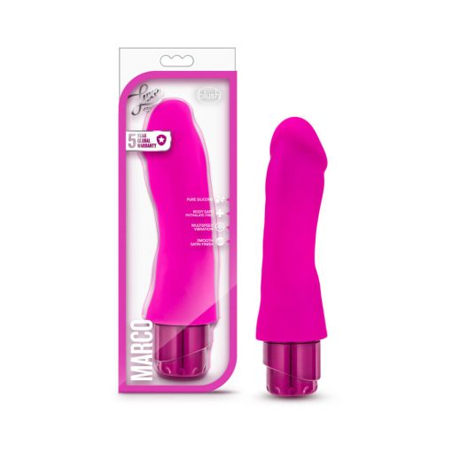 Luxe Marco 7.75 In. Silicone Vibrating Dildo Pink