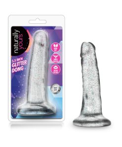 Naturally Yours 5.5 In. Glitter Dong Realistic Dildo Sparkling Clear