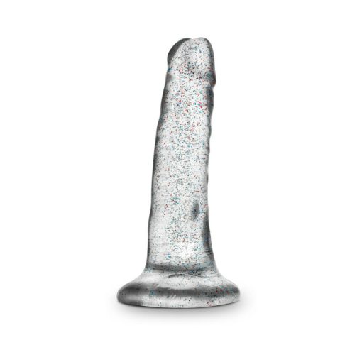 Naturally Yours 5.5 In. Glitter Dong Realistic Dildo Sparkling Clear - Image 3