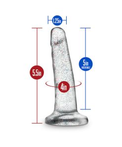 Naturally Yours 5.5 In. Glitter Dong Realistic Dildo Sparkling Clear