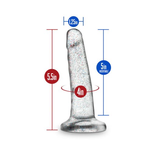 Naturally Yours 5.5 In. Glitter Dong Realistic Dildo Sparkling Clear - Image 8