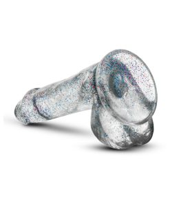 Naturally Yours 6 In. Glitter Cock Realistic Dildo With Balls Sparkling Clear