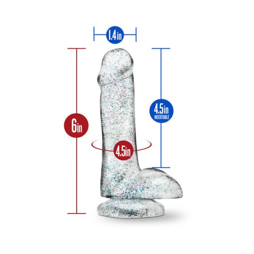 Naturally Yours 6 In. Glitter Cock Realistic Dildo With Balls Sparkling Clear - Image 8