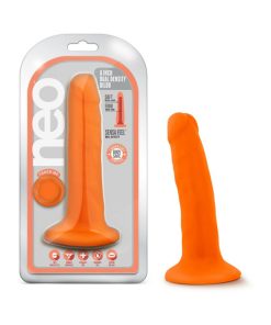 Neo 6 In. Dual Density Dildo Neon Orange