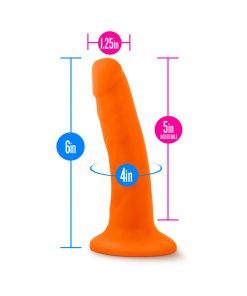 Neo 6 In. Dual Density Dildo Neon Orange