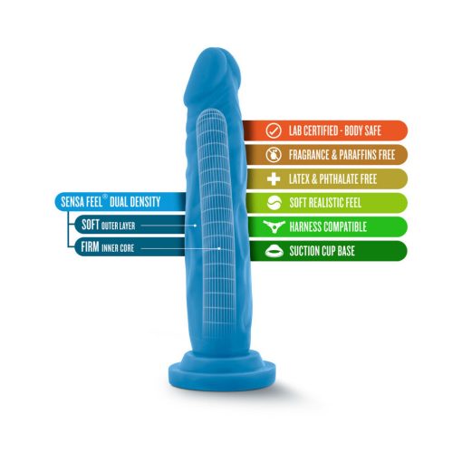 Neo 7.5 In. Dual Density Dildo Neon Blue - Image 5