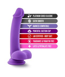 Ruse D Thang Semi-Realistic 7.75 In. Silicone Dildo With Balls Purple