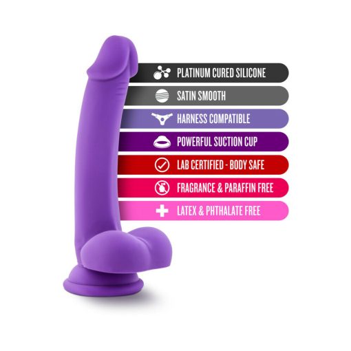 Ruse D Thang Semi-Realistic 7.75 In. Silicone Dildo With Balls Purple - Image 6