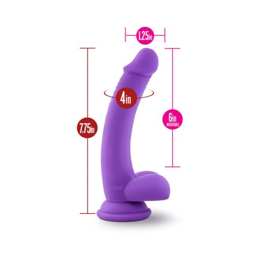 Ruse D Thang Semi-Realistic 7.75 In. Silicone Dildo With Balls Purple - Image 7