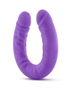 Ruse Realistic 18 In. Silicone Slim Double Dong Dual Ended Dildo Purple