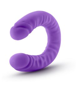 Ruse Realistic 18 In. Silicone Slim Double Dong Dual Ended Dildo Purple