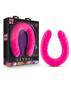Ruse Realistic 18 In. Silicone Slim Double Dong Dual Ended Dildo Hot Pink