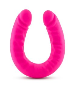 Ruse Realistic 18 In. Silicone Slim Double Dong Dual Ended Dildo Hot Pink