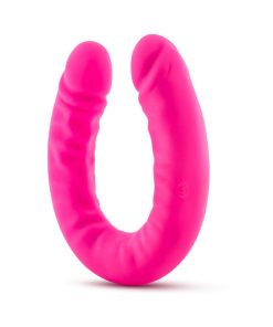 Ruse Realistic 18 In. Silicone Slim Double Dong Dual Ended Dildo Hot Pink