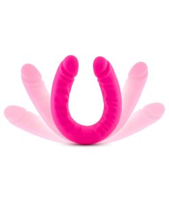 Ruse Realistic 18 In. Silicone Slim Double Dong Dual Ended Dildo Hot Pink