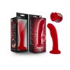 Temptasia Jezebel 6 In. Curved Silicone Dildo With Heart-Shaped Suction Cup Crimson