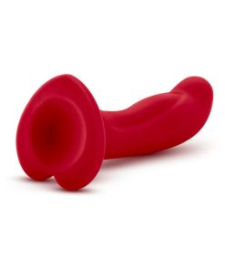 Temptasia Jezebel 6 In. Curved Silicone Dildo With Heart-Shaped Suction Cup Crimson