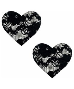 Neva Nude Pasty Heart Lace Black