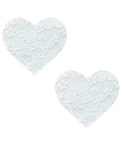 Neva Nude Pasty Heart Lace White