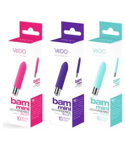 Vedo Bam Mini Rechargeable Bullet Vibe - 12 Pc Assort Display