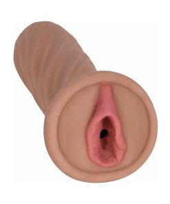 Curve Toys Mistress Perfect Pussy Brianna Vibrating Stroker With Simulated Pubic Bone Tan