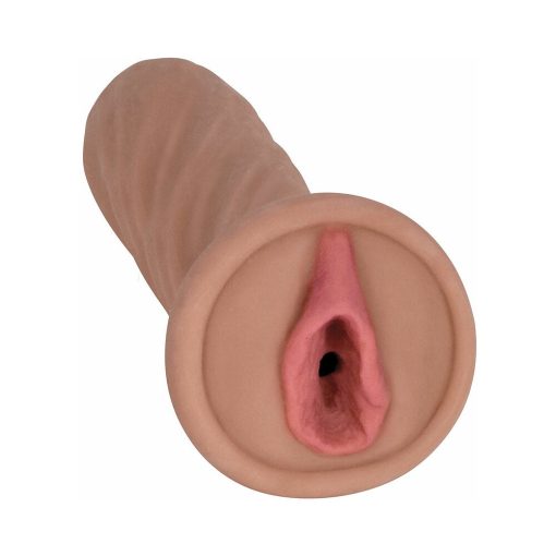 Curve Toys Mistress Perfect Pussy Brianna Vibrating Stroker With Simulated Pubic Bone Tan - Image 2