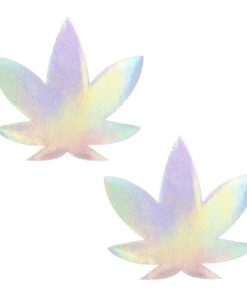 Neva Nude Pasty Weed Leaf Holographic