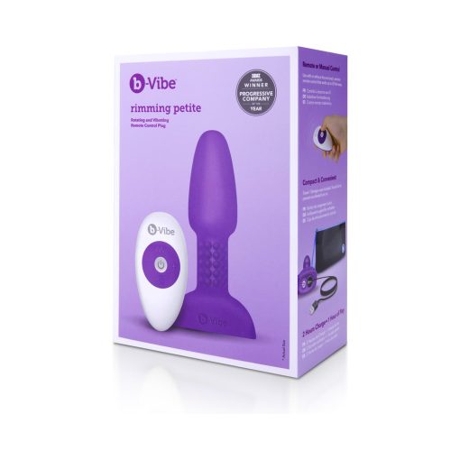 B-Vibe Rimming Petite Rotating And Vibrating Remote Control Plug Purple