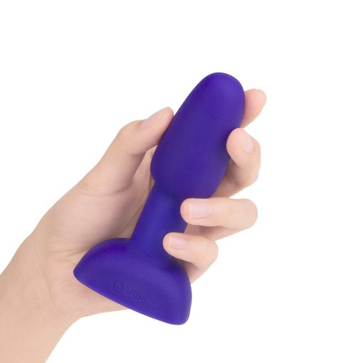 B-Vibe Rimming Petite Rotating And Vibrating Remote Control Plug Purple - Image 6