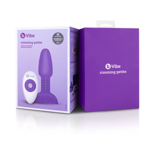 B-Vibe Rimming Petite Rotating And Vibrating Remote Control Plug Purple - Image 9