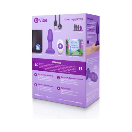 B-Vibe Rimming Petite Rotating And Vibrating Remote Control Plug Purple - Image 11