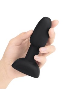 B-Vibe Rimming Petite Rotating And Vibrating Remote Control Plug Black