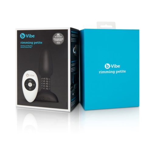 B-Vibe Rimming Petite Rotating And Vibrating Remote Control Plug Black - Image 9