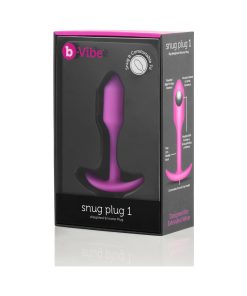 B-Vibe Snug Plug 1 Weighted Silicone Anal Plug Fuchsia