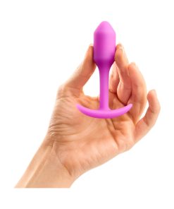 B-Vibe Snug Plug 1 Weighted Silicone Anal Plug Fuchsia