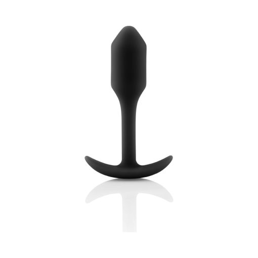 B-Vibe Snug Plug 1 Weighted Silicone Anal Plug Black - Image 3
