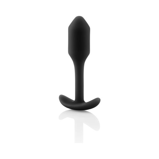 B-Vibe Snug Plug 1 Weighted Silicone Anal Plug Black - Image 4