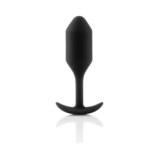 B-Vibe Snug Plug 2 Weighted Silicone Anal Plug Black - Image 3