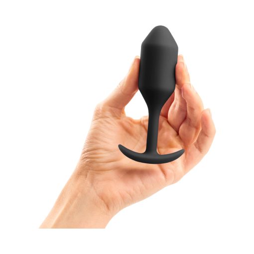 B-Vibe Snug Plug 2 Weighted Silicone Anal Plug Black - Image 6