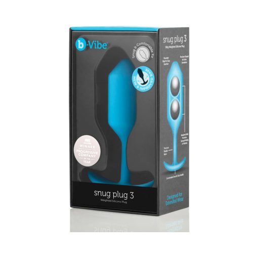 B-Vibe Snug Plug 3 Weighted Silicone Anal Plug Teal