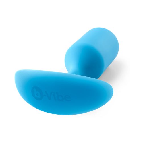 B-Vibe Snug Plug 3 Weighted Silicone Anal Plug Teal - Image 5