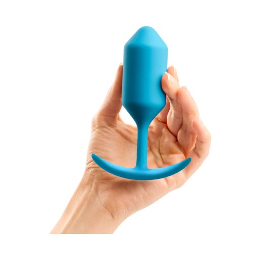 B-Vibe Snug Plug 3 Weighted Silicone Anal Plug Teal - Image 6