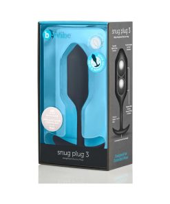 B-Vibe Snug Plug 3 Weighted Silicone Anal Plug Black
