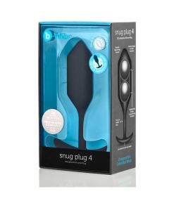 B-Vibe Snug Plug 4 Weighted Silicone Anal Plug Black
