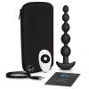 B-Vibe Cinco Rechargeable Remote-Controlled Vibrating Anal Beads Plug Black