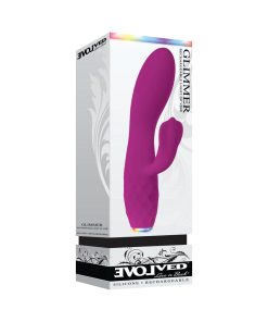 Evolved Glimmer Light-Up Rechargeable Silicone Dual Stimulator Purple