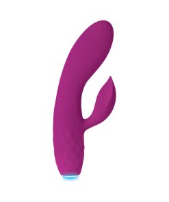 Evolved Glimmer Light-Up Rechargeable Silicone Dual Stimulator Purple