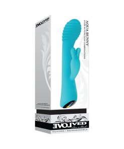 Evolved Aqua Bunny Rechargeable Silicone Rabbit Vibrator Teal